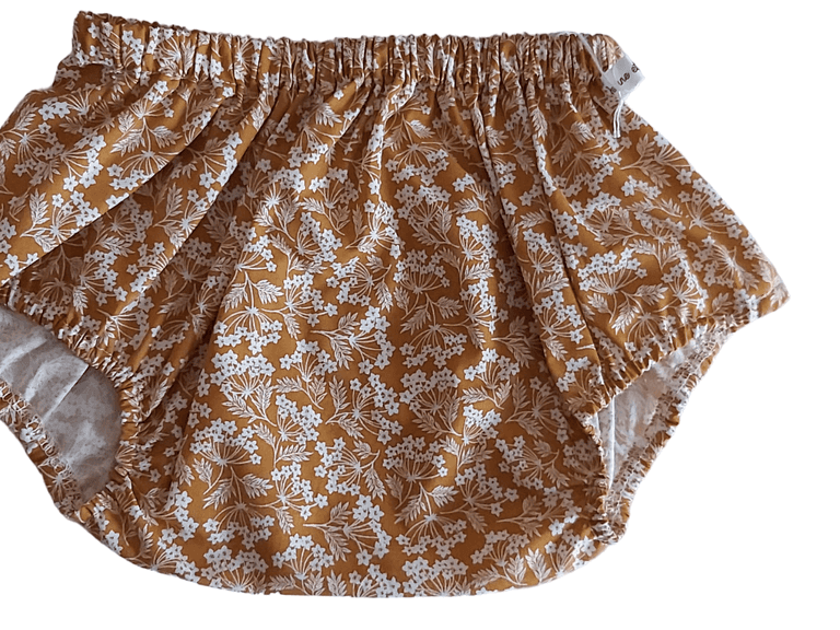 culotte bouffante fleurs ocre T3