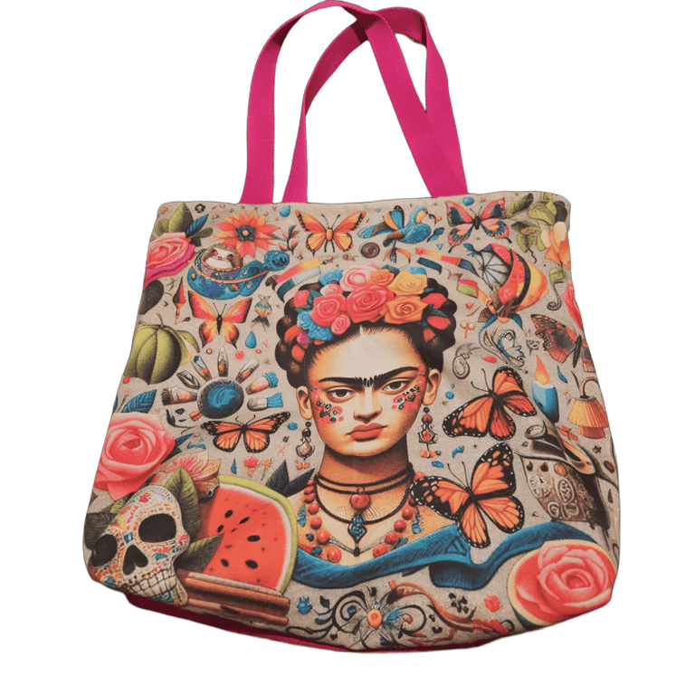TOTE BAG FRIDA KAHLO rose fushia