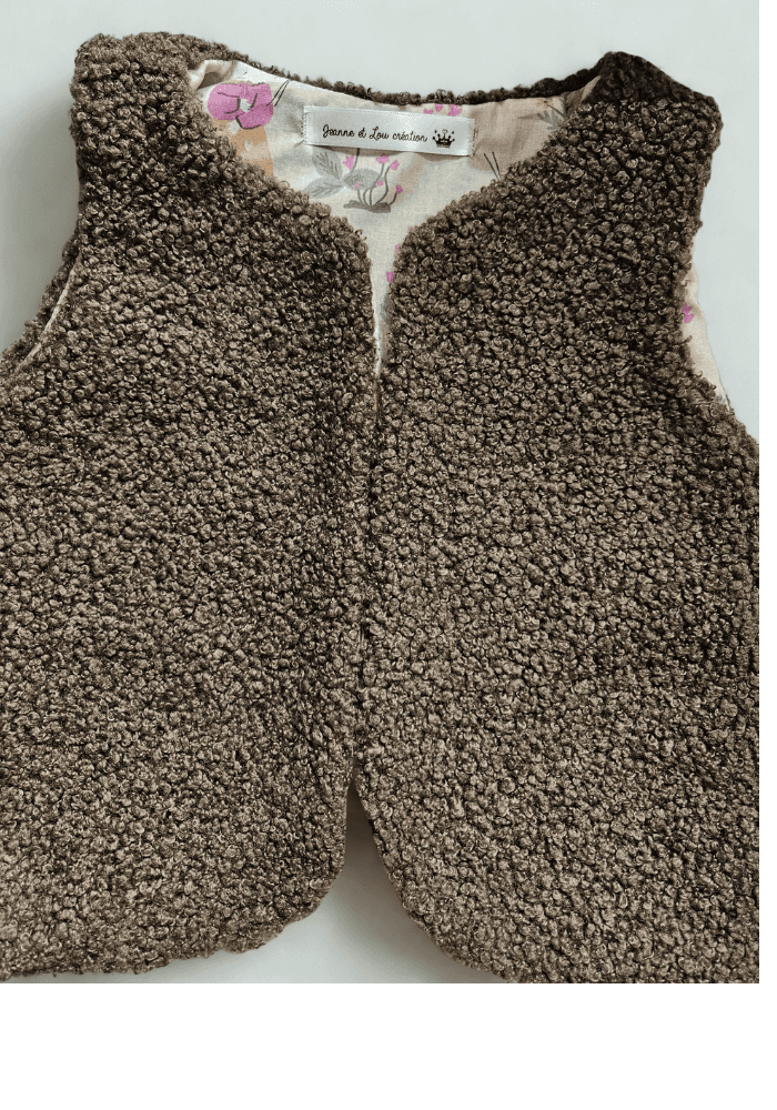 Gilet de berger » moumoute marron souricette »