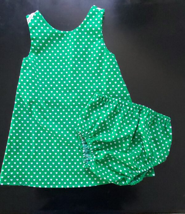 robe "les coeurs" + culotte taille 2 ans
